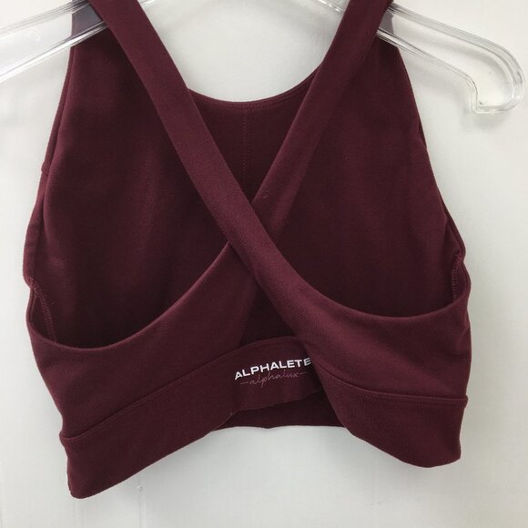 Alphalete Burgundy Compression Sports Bra Size Small GREAT Condition - Picture 3 of 5